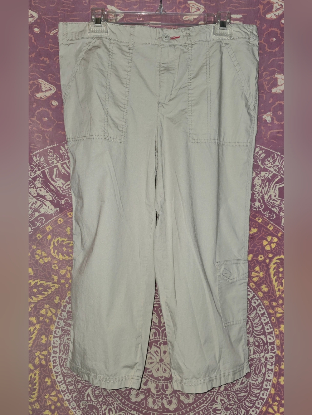 Khakis & Co Cargo Capri Pants Women's 8 Stretch Lightweight Casual